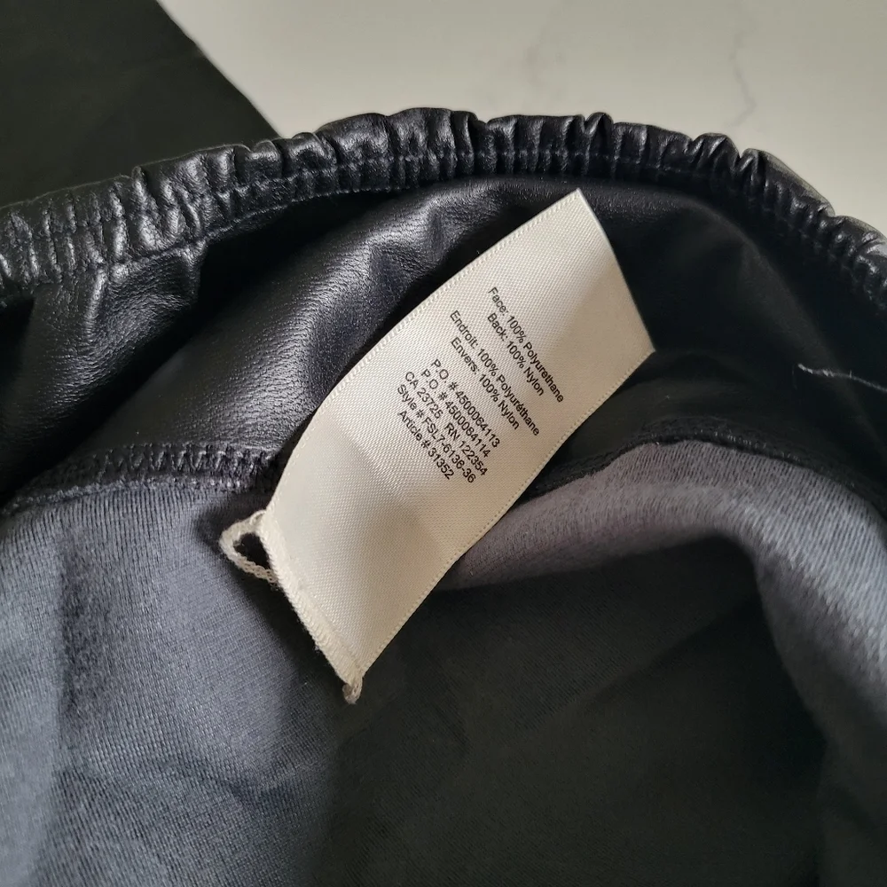 Wilfred Free Daria Pant High-Rise Vegan Leather Faux Black Shiny Leggings Small - Picture 3 of 11